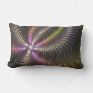 Abstracte glanzende Trippy Kleurrijke 3D Fractal A Buitenkussen