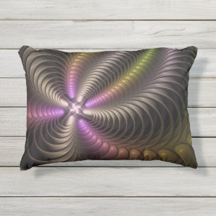 Abstracte glanzende Trippy Kleurrijke 3D Fractal A Buitenkussen