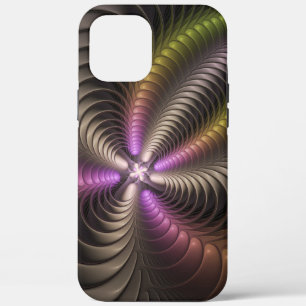 Abstracte glanzende Trippy Kleurrijke 3D Fractal A iPhone 12 Pro Max Hoesje