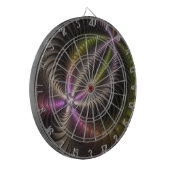 Abstracte glanzende Trippy Kleurrijke 3D Fractal A Dartbord (Voorkant Links)