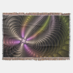 Abstracte glanzende Trippy Kleurrijke 3D Fractal A Deken