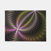 Abstracte glanzende Trippy Kleurrijke 3D Fractal A Deurmat (Voorkant)