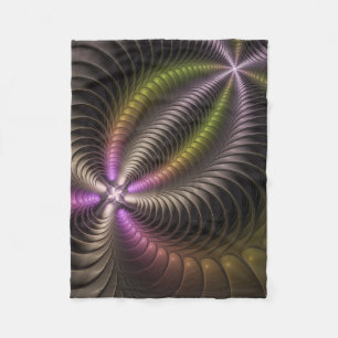Abstracte glanzende Trippy Kleurrijke 3D Fractal A Fleece Deken