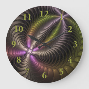 Abstracte glanzende Trippy Kleurrijke 3D Fractal A Grote Klok