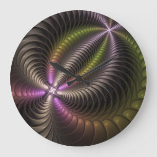 Abstracte glanzende Trippy Kleurrijke 3D Fractal A Grote Klok