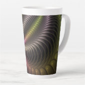 Abstracte glanzende Trippy Kleurrijke 3D Fractal A Latte Mok (Rechterhoek)