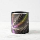 Abstracte glanzende Trippy Kleurrijke 3D Fractal A Mok (Midden)