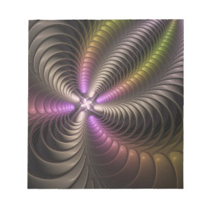 Abstracte glanzende Trippy Kleurrijke 3D Fractal A Notitieblok