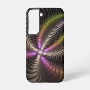 Abstracte glanzende Trippy Kleurrijke 3D Fractal A Samsung Galaxy Hoesje