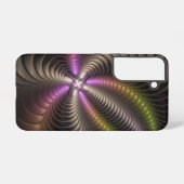 Abstracte glanzende Trippy Kleurrijke 3D Fractal A Samsung Galaxy Hoesje (Achterkant horizontaal)