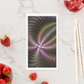 Abstracte glanzende Trippy Kleurrijke 3D Fractal A Servet (Insitu)