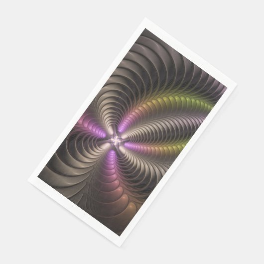 Abstracte glanzende Trippy Kleurrijke 3D Fractal A Servet (Hoek)