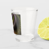 Abstracte glanzende Trippy Kleurrijke 3D Fractal A Shot Glas (Rechts)
