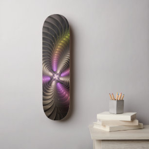 Abstracte glanzende Trippy Kleurrijke 3D Fractal A Skateboard