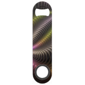 Abstracte glanzende Trippy Kleurrijke 3D Fractal A Speed Flessenopener (Achterkant)