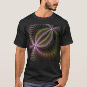 Abstracte glanzende Trippy Kleurrijke 3D Fractal A T-shirt (Voorkant)