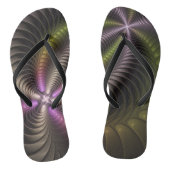 Abstracte glanzende Trippy Kleurrijke 3D Fractal A Teenslippers (Voetbed)