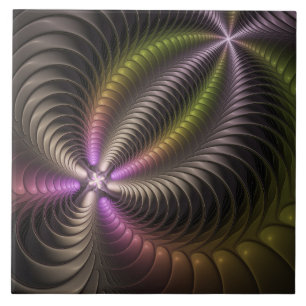 Abstracte glanzende Trippy Kleurrijke 3D Fractal A Tegeltje
