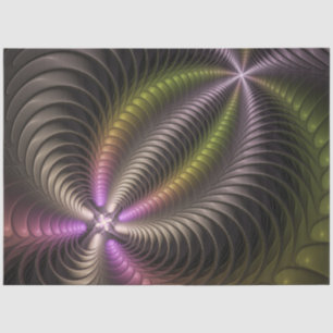 Abstracte glanzende Trippy Kleurrijke 3D Fractal A Tissuepapier