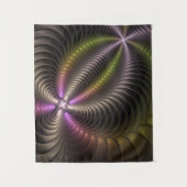 Abstracte glanzende Trippy Kleurrijke 3D Fractal A Wandkleed (Voorkant)