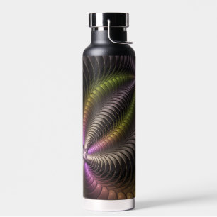 Abstracte glanzende Trippy Kleurrijke 3D Fractal A Waterfles