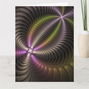 Abstracte glanzende trippy kleurrijke 3D fractale Bedankkaart