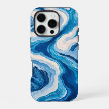 Abstracte gletsjertopografie Blauw & Goud iPhone 6