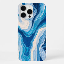 Abstracte gletsjertopografie Blauwe & Gouden iPhon