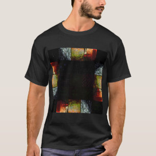 Abstracte glitchkunst Digitale vervorming raster T-shirt