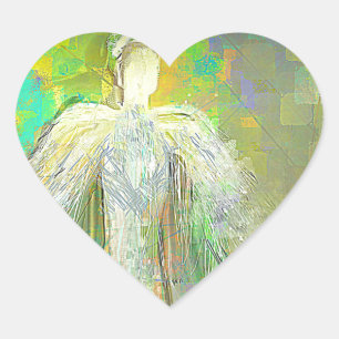 Abstracte Glitter Angel Hart Sticker