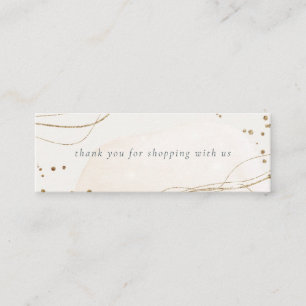 Abstracte Glitter Ivory Gold Waterverf Hartelijk d Mini Visitekaartje