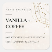 Abstracte Glitter Ivory Gold Waterverf-kaars Vierkante Sticker (Voorkant)