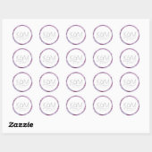 Abstracte Glitter Strata Border Wedding Lila ID903 Ronde Sticker (Vel)