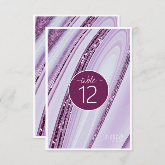 Abstracte Glitter Strata-tabelnummer plum ID903 Kaart (Voorkant / Achterkant)