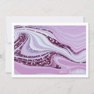 Abstracte Glitter Strata Wedding Alt. Lila ID903 Save The Date