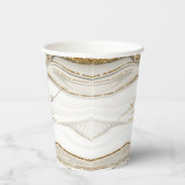 Abstracte Glitter Strata Wedding Cheers Ivory ID90 Papieren Bekers (Rechts)
