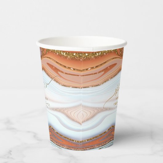 Abstracte Glitter Strata Wedding Cheers SW ID903 Papieren Bekers (Rechts)