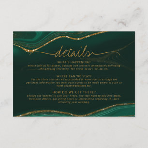 Abstracte Glitter Strata Wedding Details Gr ID903 Informatiekaartje