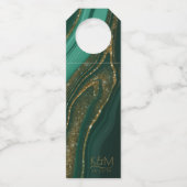 Abstracte Glitter Strata Wedding Green2 ID903 Flessenhanger (Voorkant)