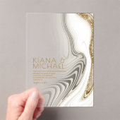 Abstracte Glitter Strata Wedding Ivory ID903 Acryl Uitnodigingen (Insitu (Draagbaar))