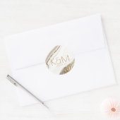 Abstracte Glitter Strata Wedding Ivory ID903 Ronde Sticker (Envelop)