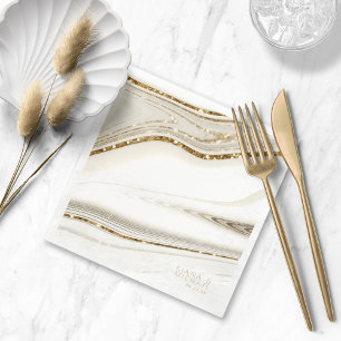 Abstracte Glitter Strata Wedding Ivory ID903 Servet