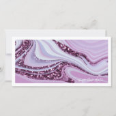 Abstracte Glitter Strata Wedding Lila ID903 Save The Date (Voorkant)