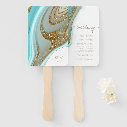 Abstracte Glitter Strata Wedding Party ID903 Handwaaier (Voorkant en achterkant)