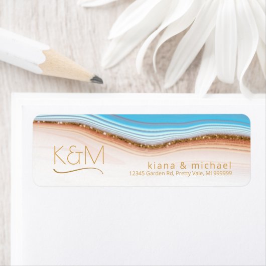 Abstracte Glitter Strata Wedding SW ID903 Etiket (Insitu)