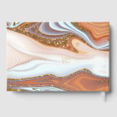 Abstracte Glitter Strata Wedding SW ID903 Gastenboek (Achterkant)