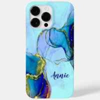 ABSTRACTE GLITTERENDE BLAUWE KLEUR GEPERSONALISEER