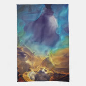 Abstracte gloed van brand en ijs theedoek (Verticaal)