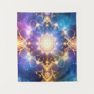 Abstracte gloeiende Lotus Mandala Tapestry Wandkleed
