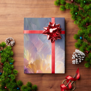 Abstracte gloeiende pastel bloemcompositie cadeaupapier